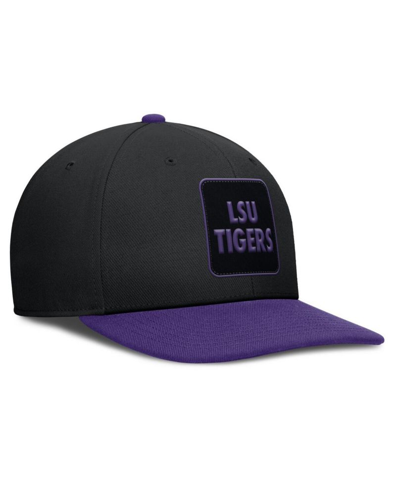 Men's Black/Purple LSU Tigers 2025 Sideline Campus Pro Local Snapback Hat