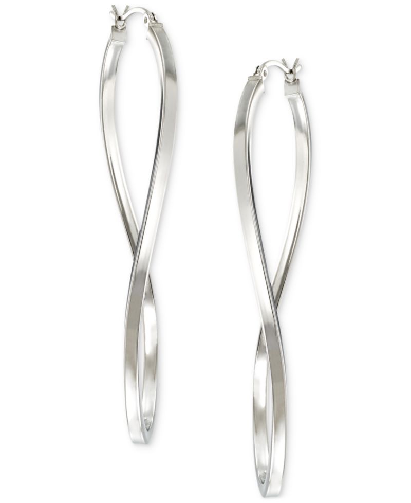 Figure 8 Hoop Earrings in 14k Gold Vermeil, 2-1/2" (Also in Sterling Silver)