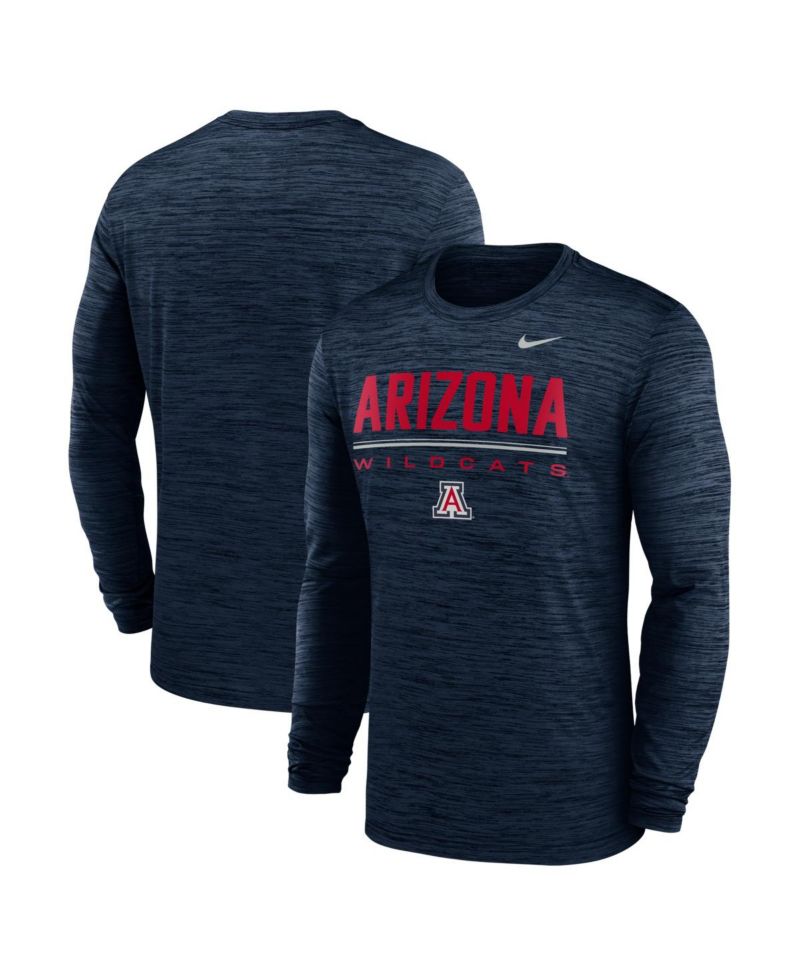 Men's Navy Arizona Wildcats Sideline Velocity Dri-FIT Long Sleeve T-Shirt