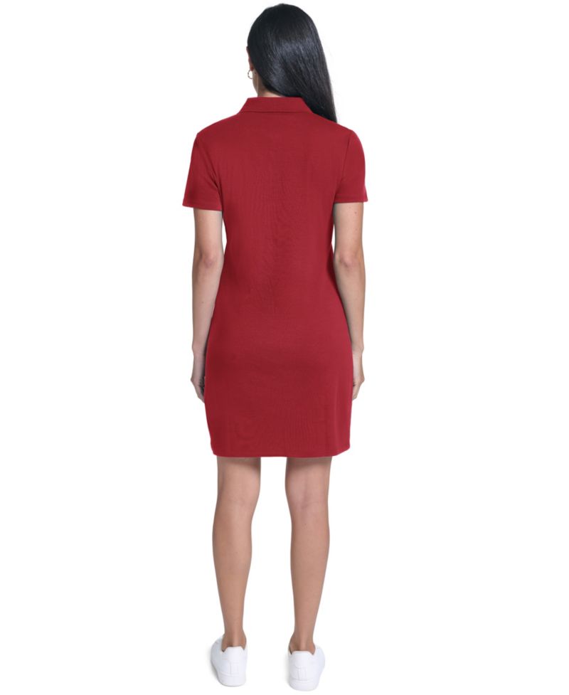Women's Short-Sleeve Zip Polo Dress