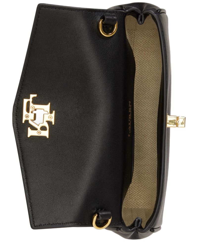 Turnlock Leather Wristlet Crossbody