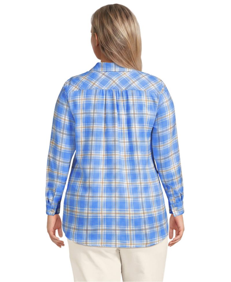 Plus Size Flannel Boyfriend Long Sleeve Shirt