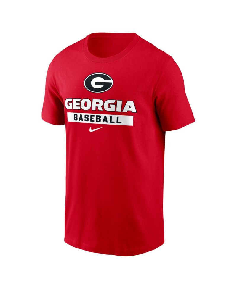 Men's Red Georgia Bulldogs Baseball T-Shirt