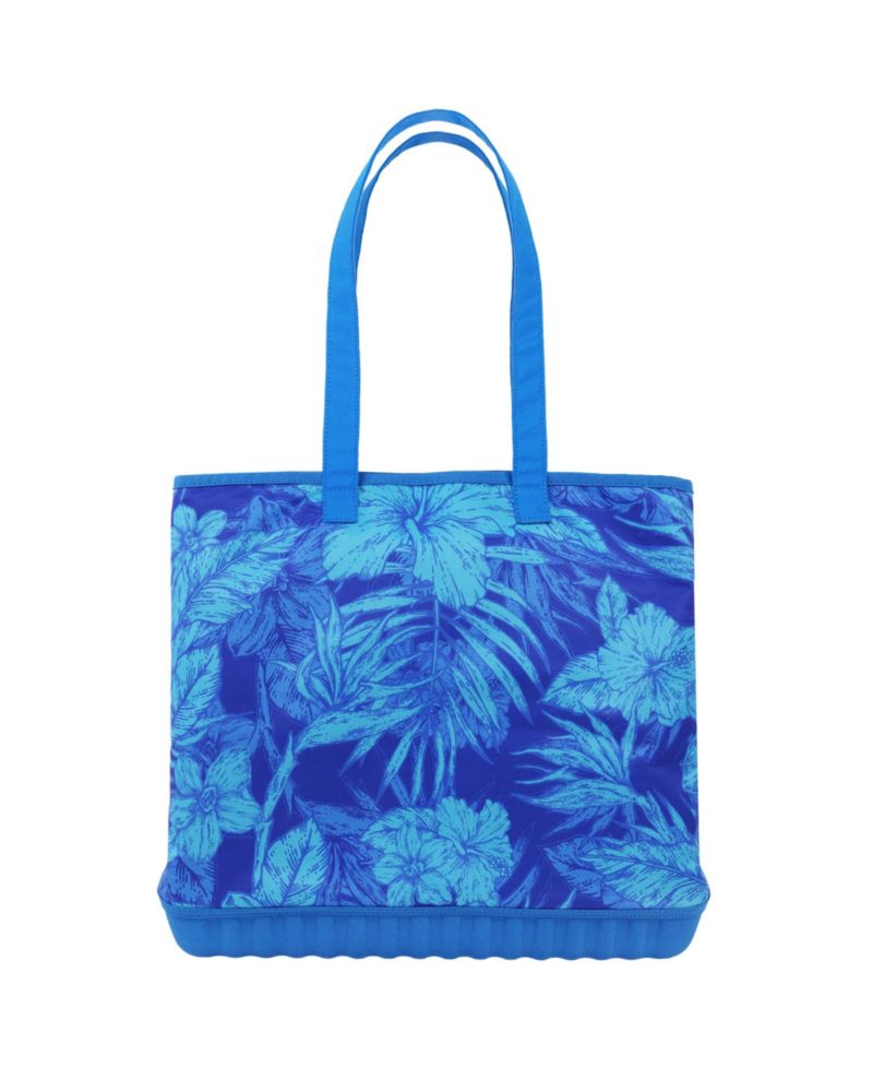 Water-Repellent Tote with Pouch – Tropical Floral Print
