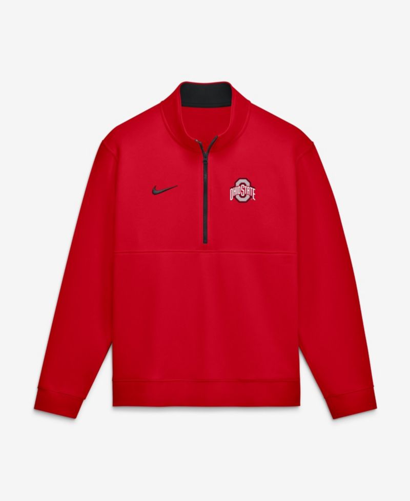 Men's Scarlet Ohio State Buckeyes Primetime Club Fleece Half-Zip Pullover Sweatshirt