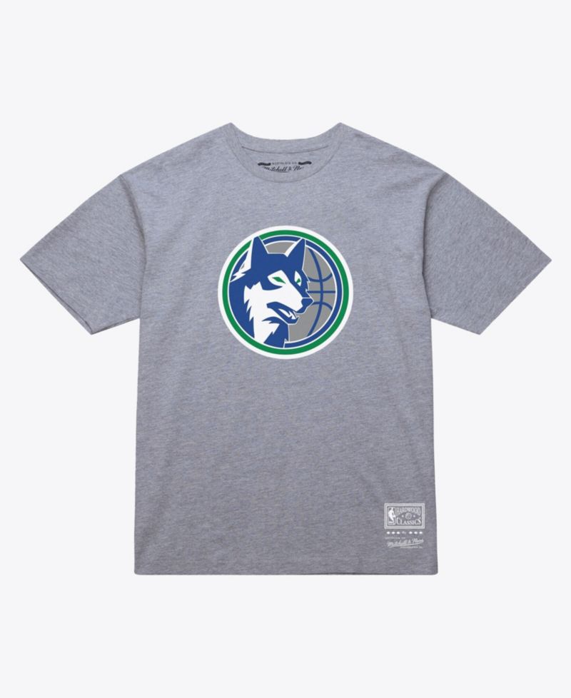 Men's and Women's Heather Gray Minnesota Timberwolves Hardwood Classics Arch T-Shirt