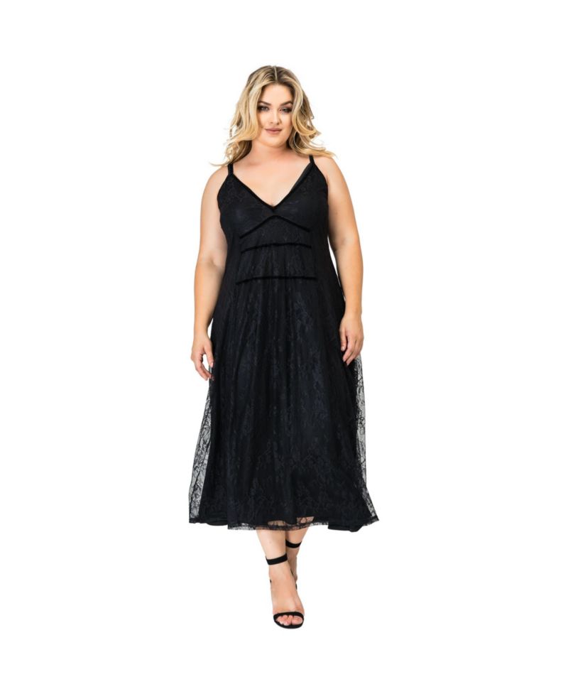 Plus Size Lace Maxi Slip Dress