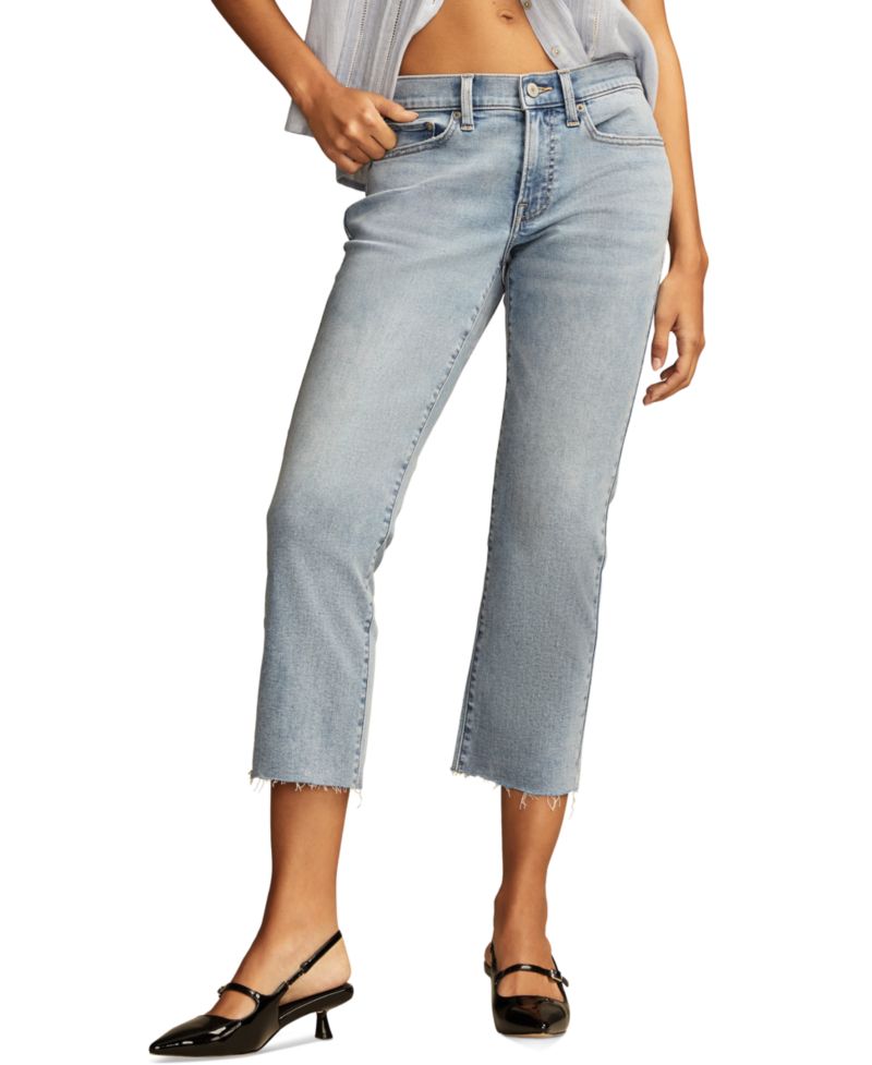 Women's Mid-Rise Sweet Cut-Hem Capri Jeans