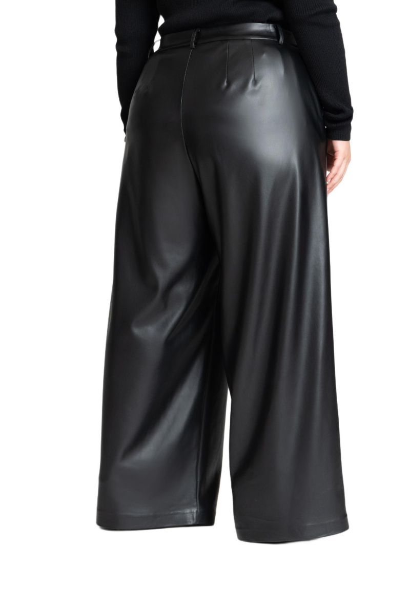 Women's Wide Leg Faux Leather Pant
