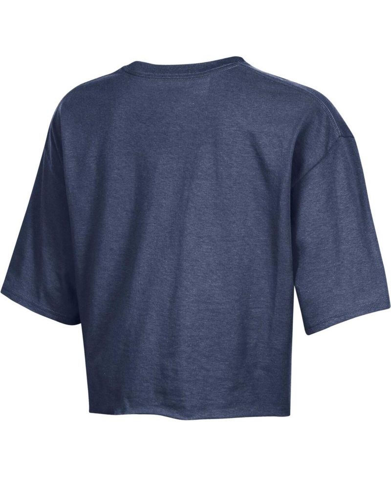 Women's Heather Navy Penn State Nittany Lions Boyfriend Cropped T-shirt