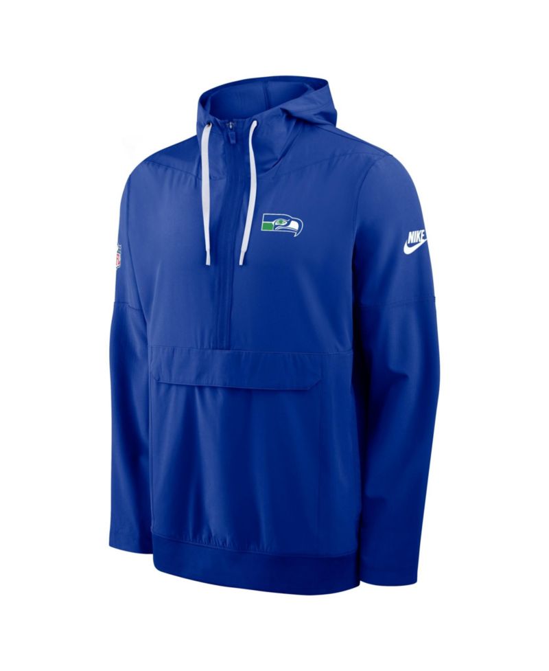 Men's Royal Seattle Seahawks Alt Anorak Half-Zip Hooded Jacket