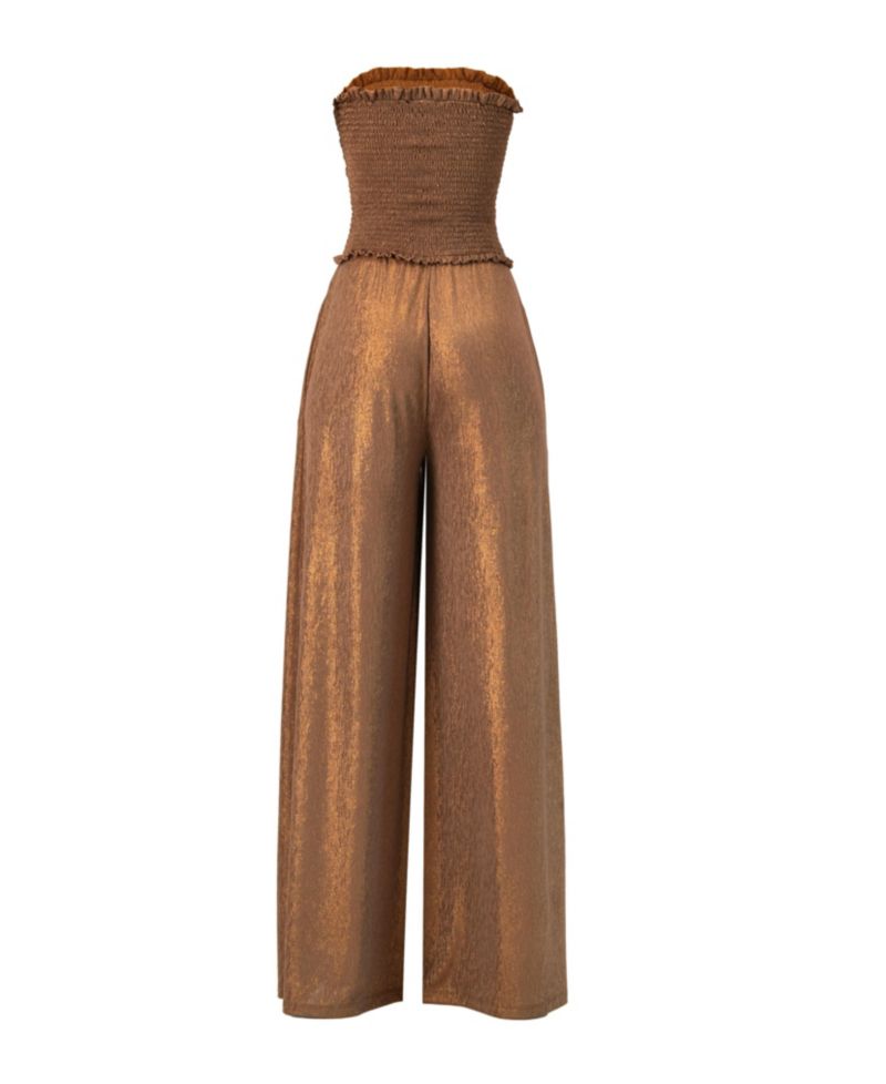 Women's Strapless Wide Leg Jumpsuit