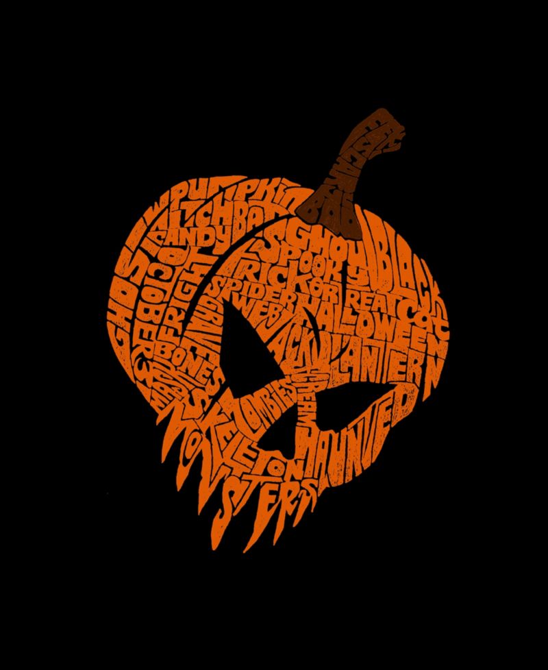 Men's Evil Pumpkin Word Art Crewneck Sweatshirt