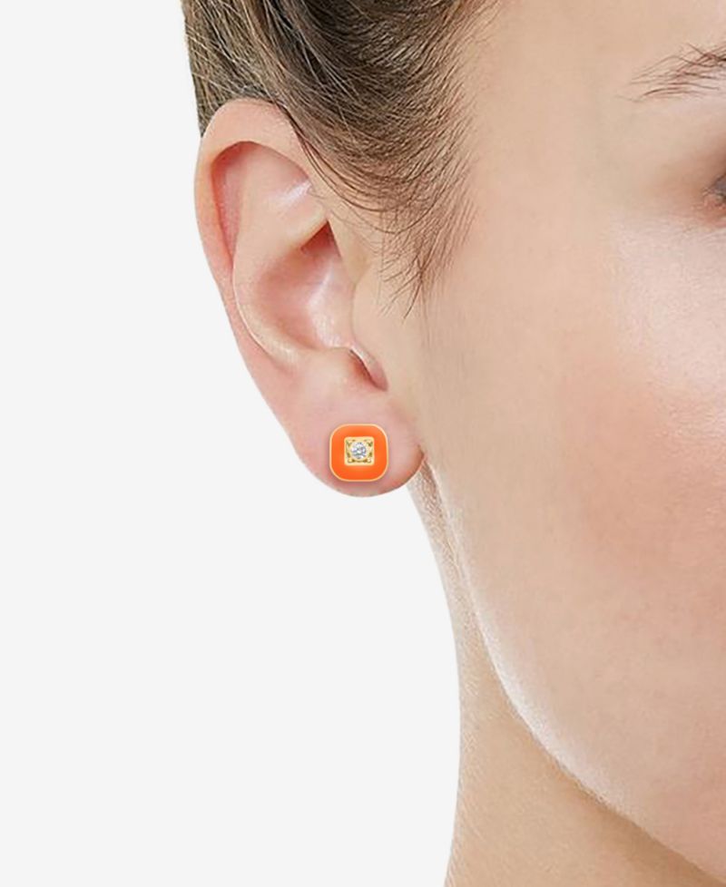 Crystal Enamel Necklace and Earring Set, 2-Piece