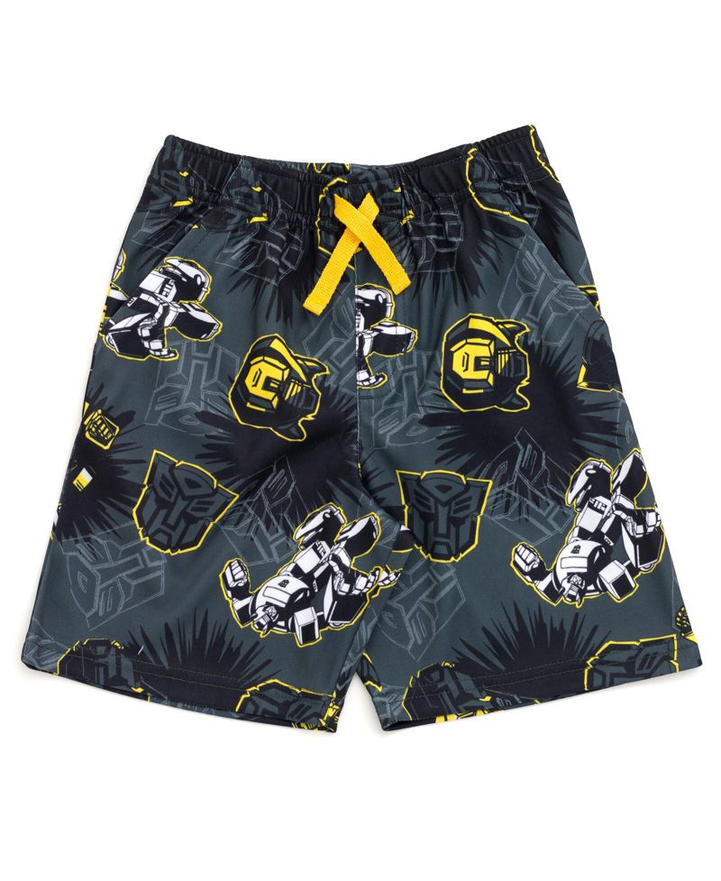 Boys Bumblebee Optimus Prime Graphic T-Shirt & Mesh Shorts Outfit Set to