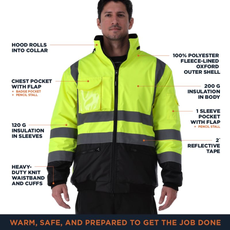 Men's HiVis Waterproof Bomber Jacket