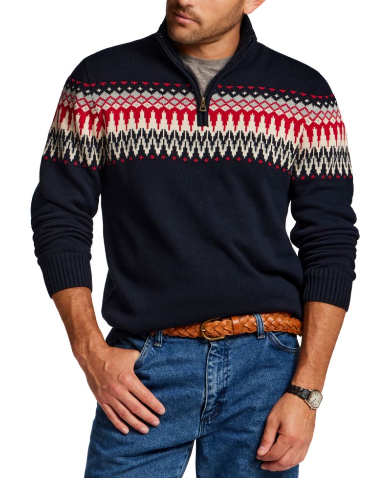 Men's Nordic Yoke Quarter-Zip Sweater