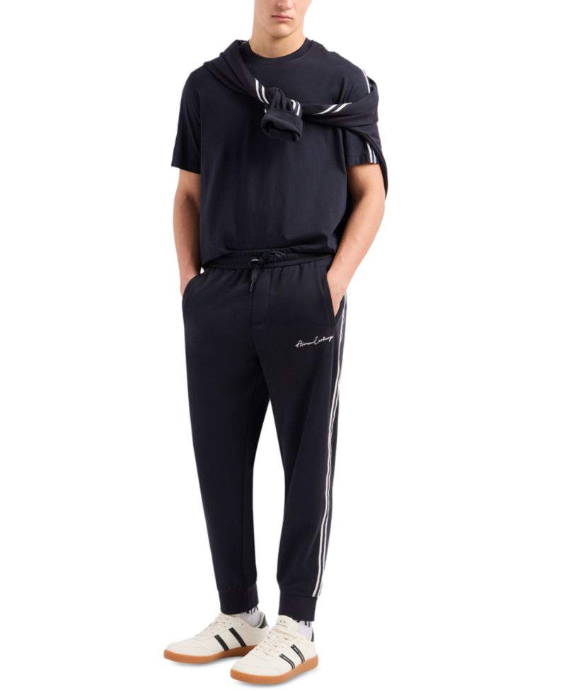 Men's Striped Logo Jogger Pants