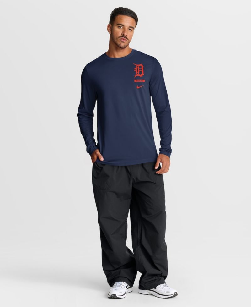 Men's Navy Detroit Tigers 2-Hit Legend Dri-FIT Long Sleeve T-Shirt
