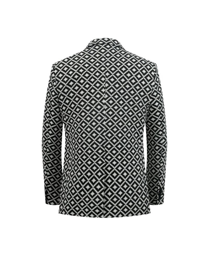 Boys Black Postage Stamp Brocade Jacket