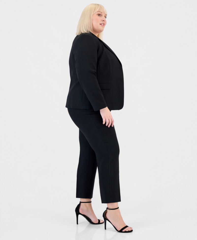 Plus Size Blazer & Straight-Leg Pants