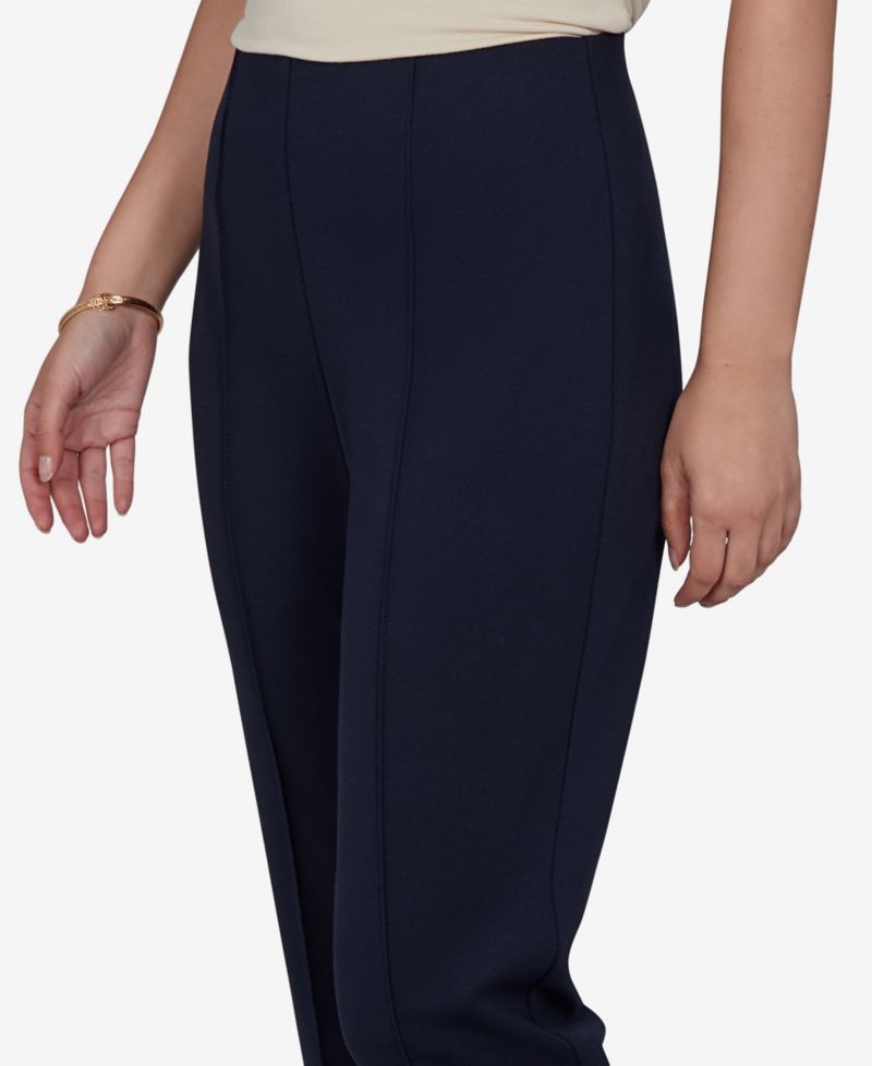 Petite Hollywood Waist Pull-On Ponte Straight Pants