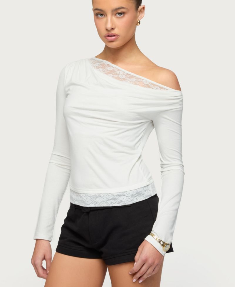 Women's Layered Lacey Off Shoulder Top