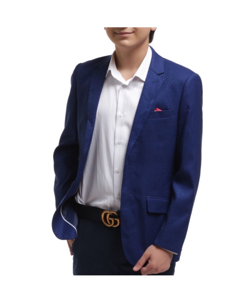 Boys Blue Slim Fit Digital Rain Jacket