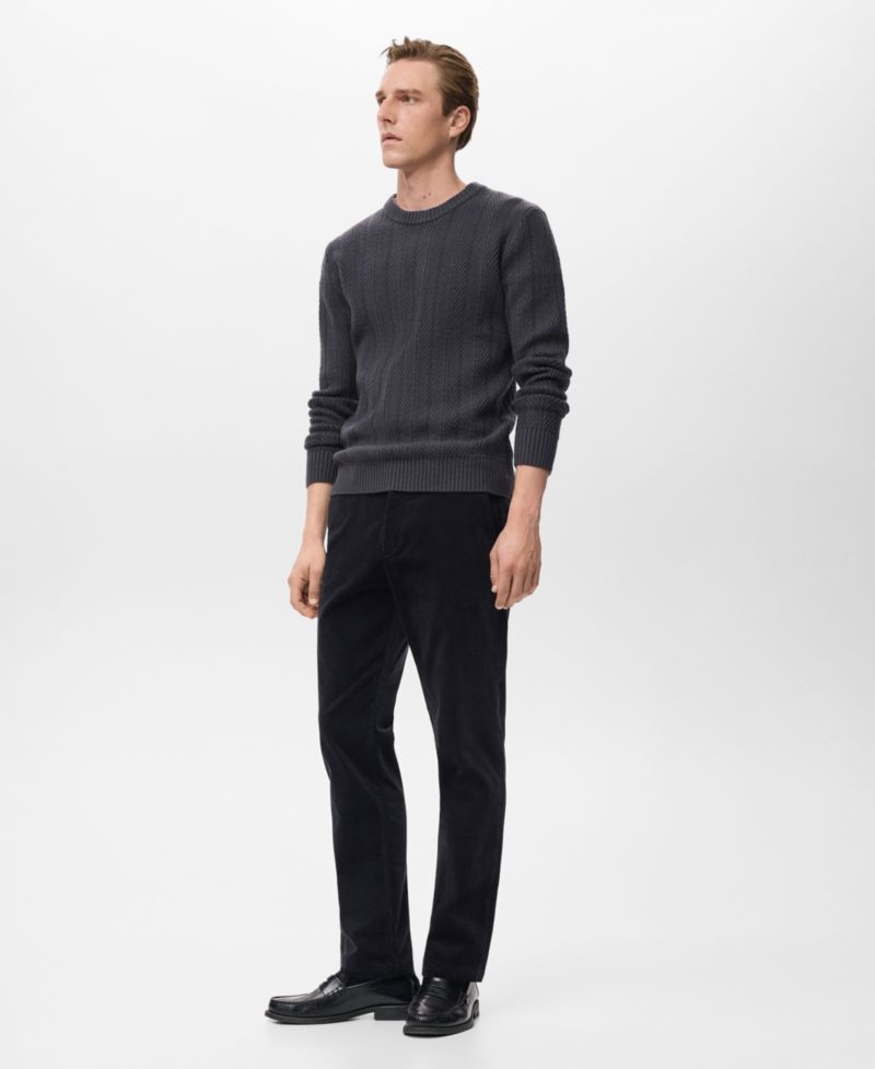 Men's Herringbone Structured Sweater