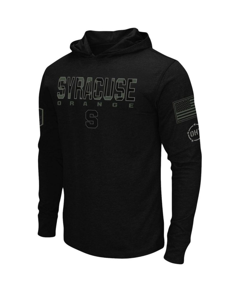 Men's Black Syracuse Orange OHT Military-Inspired Appreciation Hoodie Long Sleeve T-shirt