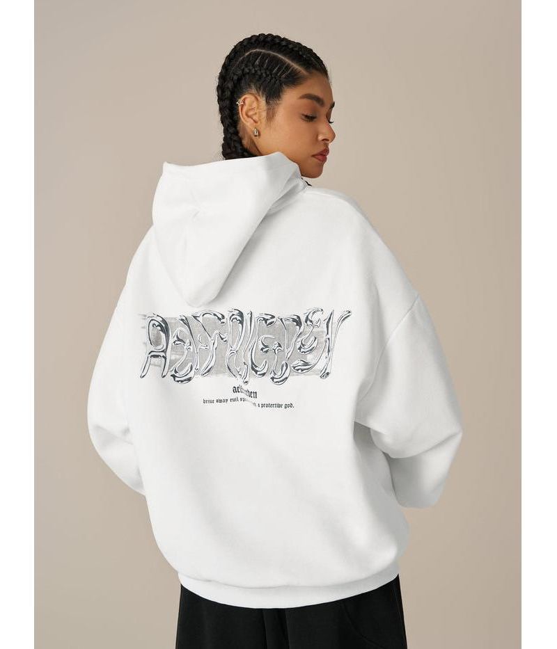 Women's Futuristic Liquid Metal Design Pullover Hoodie