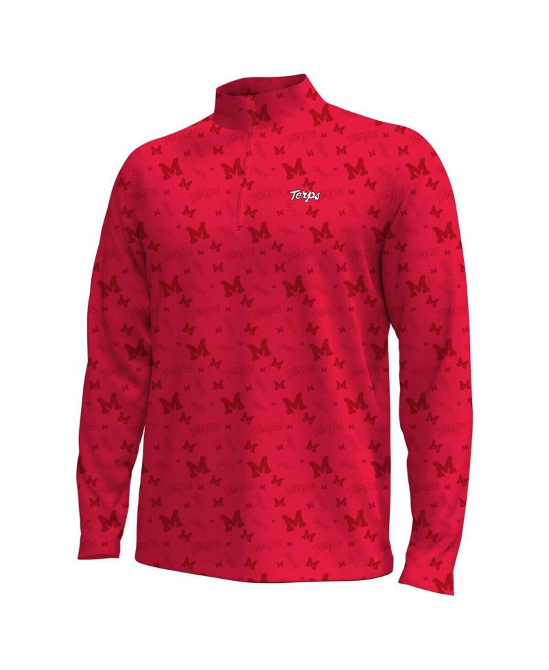 Men's Red Maryland Terrapins Gameday ArmourFuse Half-Zip Jacket