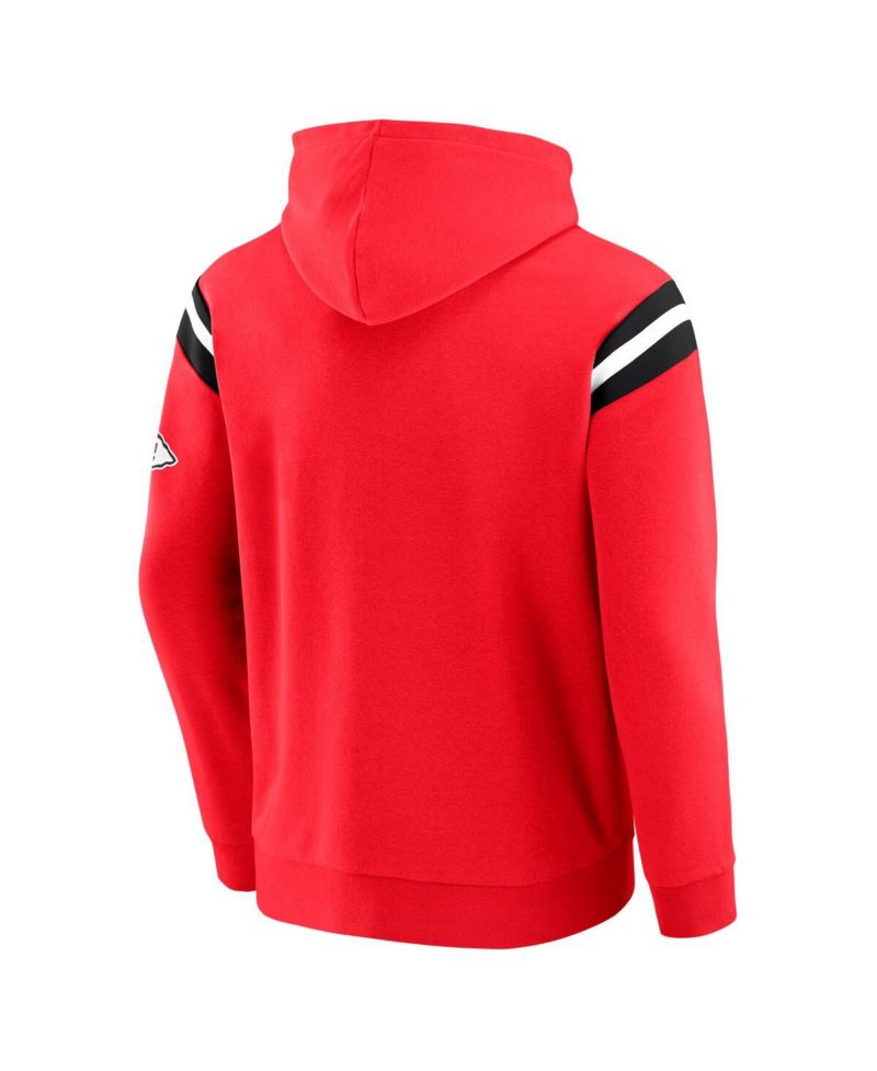Men's Red Kansas City Chiefs Football Washed Pullover Hoodie