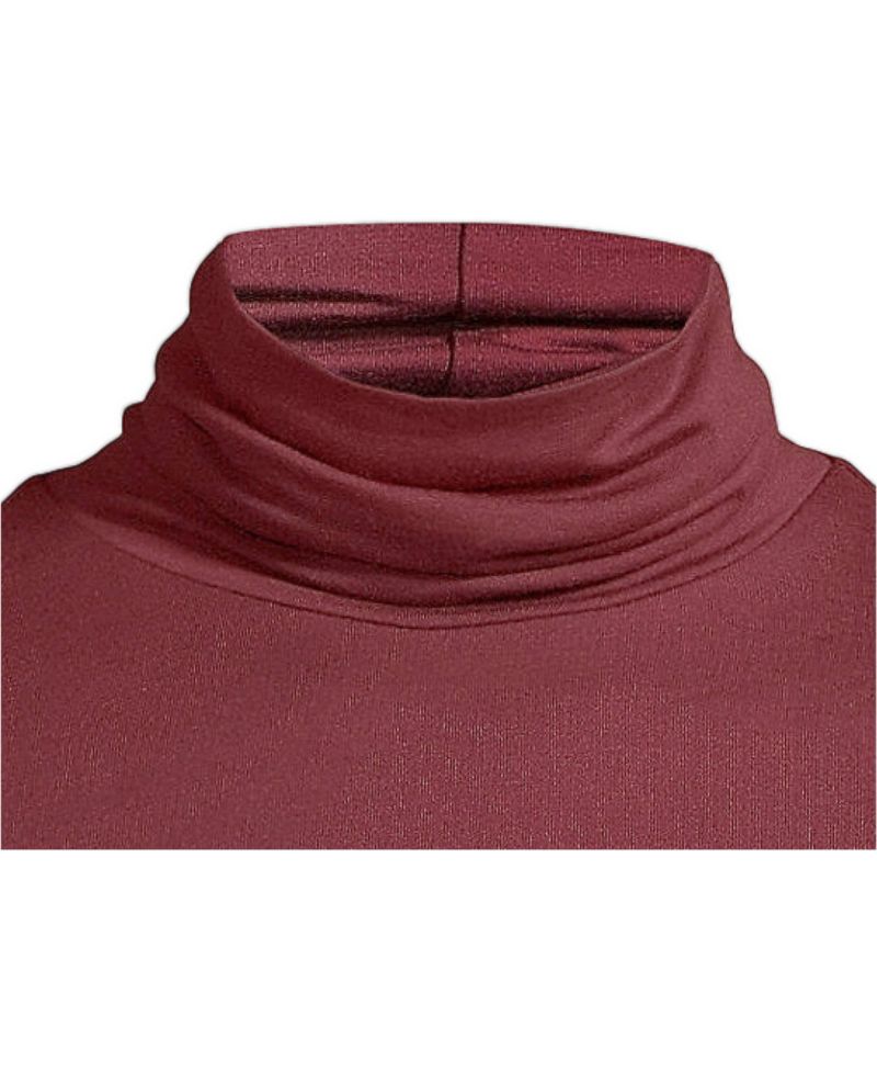 Plus Size Lightweight Jersey Long Sleeve Turtleneck