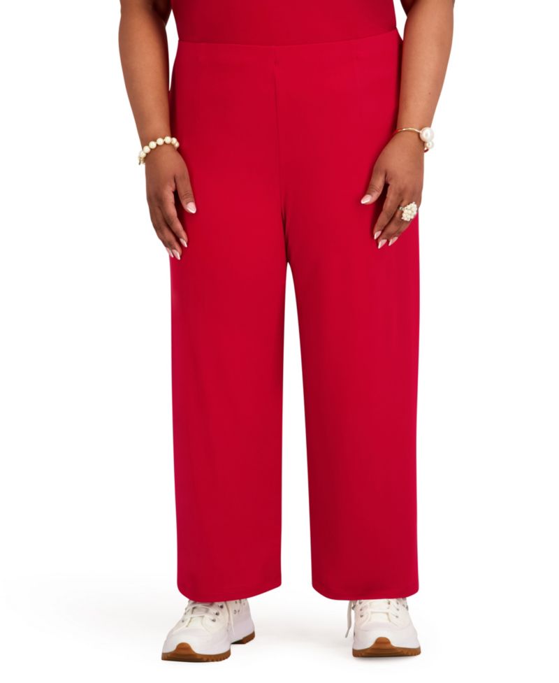 Women's High-Rise Pull-On Wide-Leg Cropped Pants