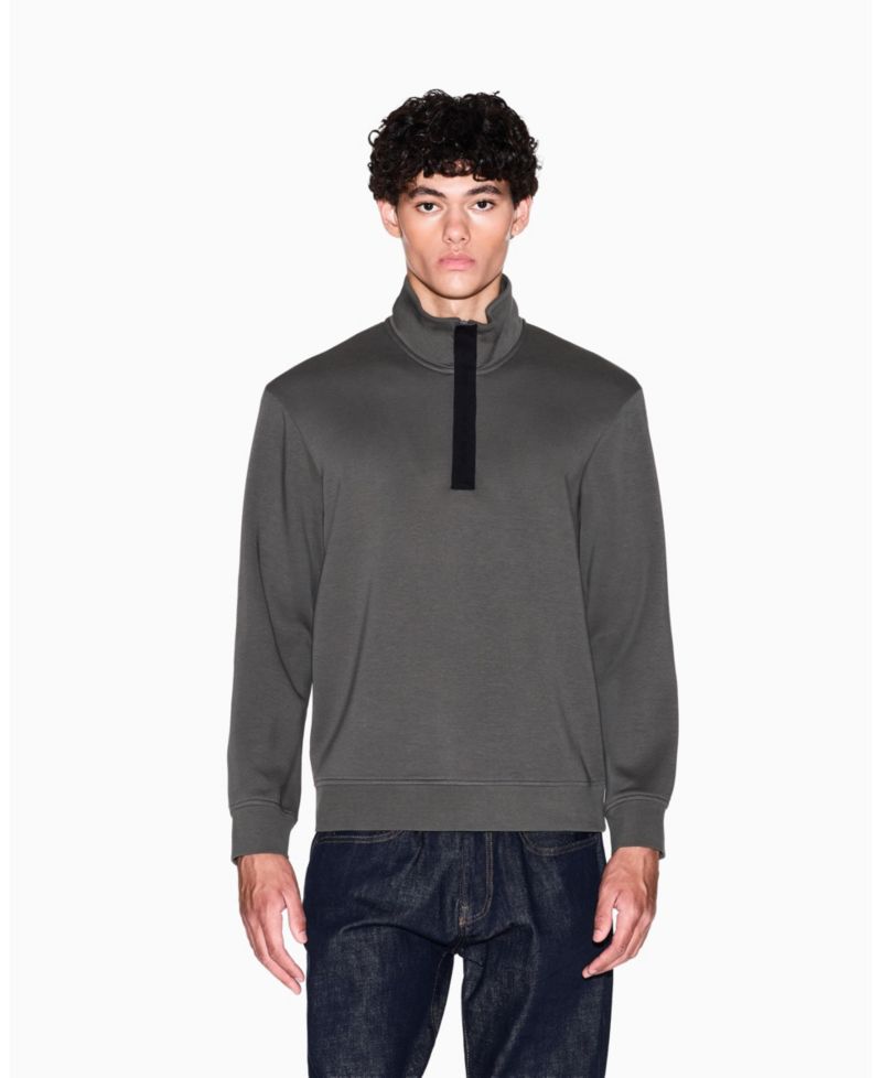 Men's Grosgrain Logo Fleece Quarter Zip Sweatshirt