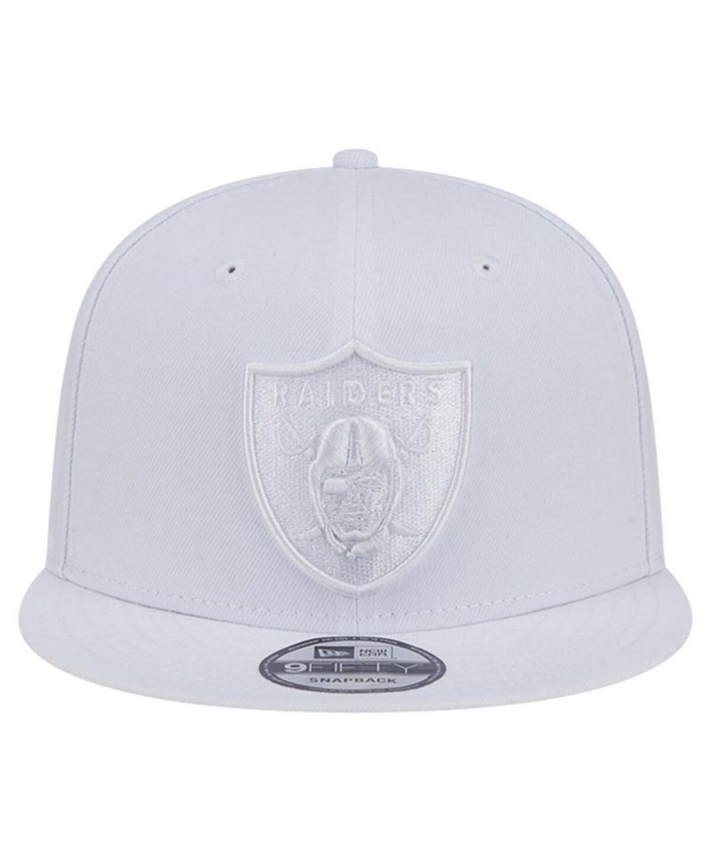 Men's Las Vegas Raiders Main White on White 9FIFTY Snapback Hat