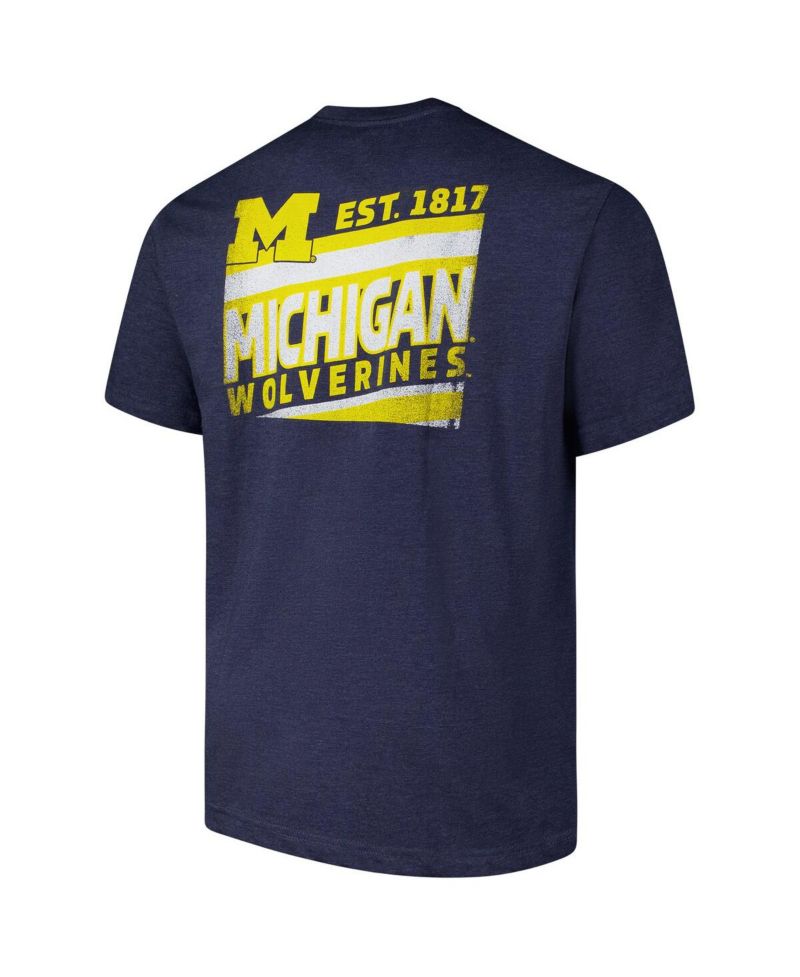 Men's Navy Michigan Wolverines Big & Tall Ideal Faded T-Shirt