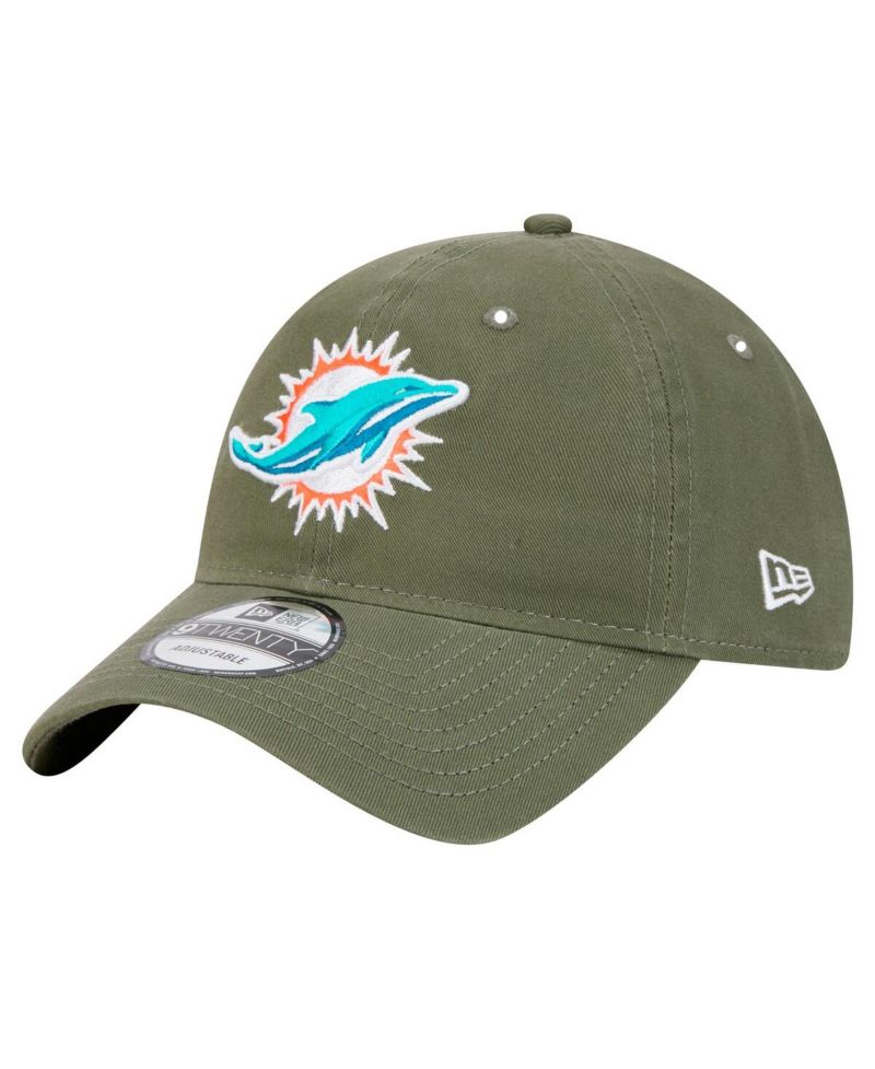 Men's Olive Miami Dolphins Main 9TWENTY Adjustable Hat