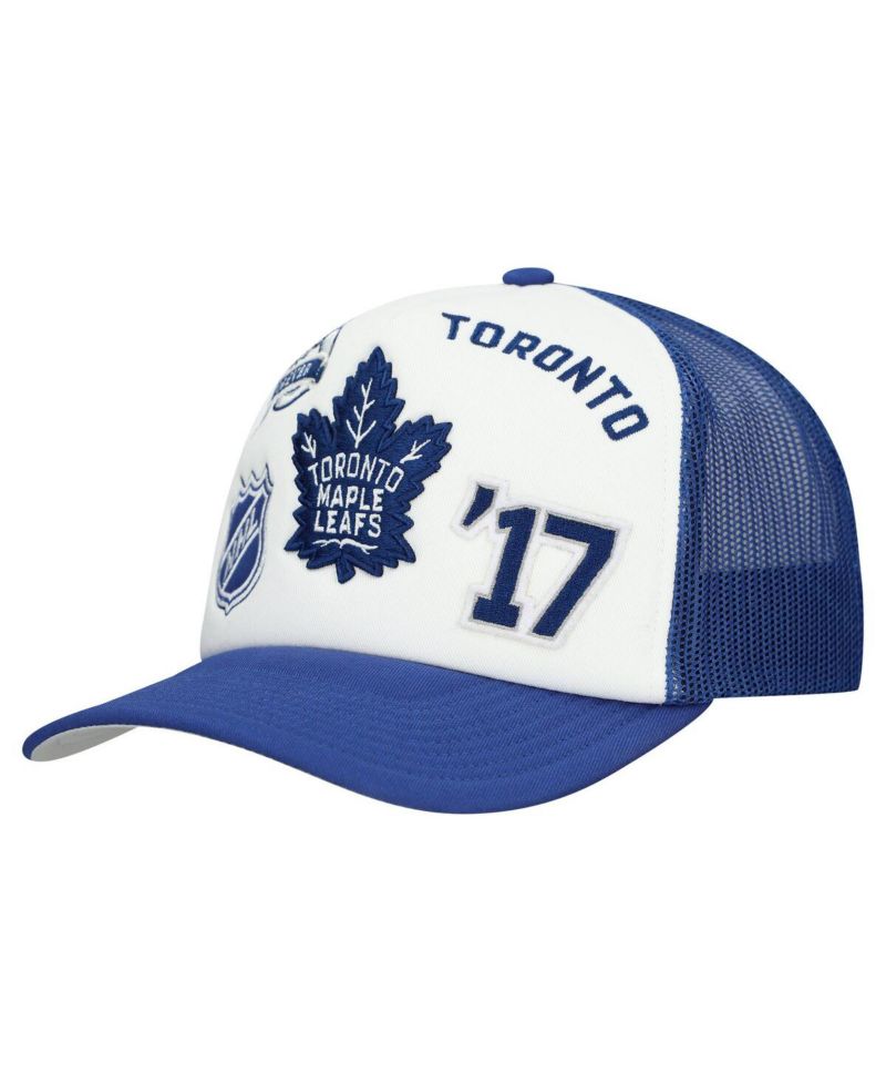 Men's White/Blue Toronto Maple Leaf's Gridlock Trucker Adjustable Hat