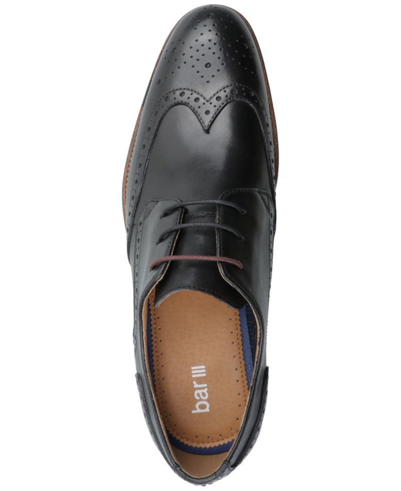 Men's Genuine Leather Wing-Tip Derby Dress Shoes