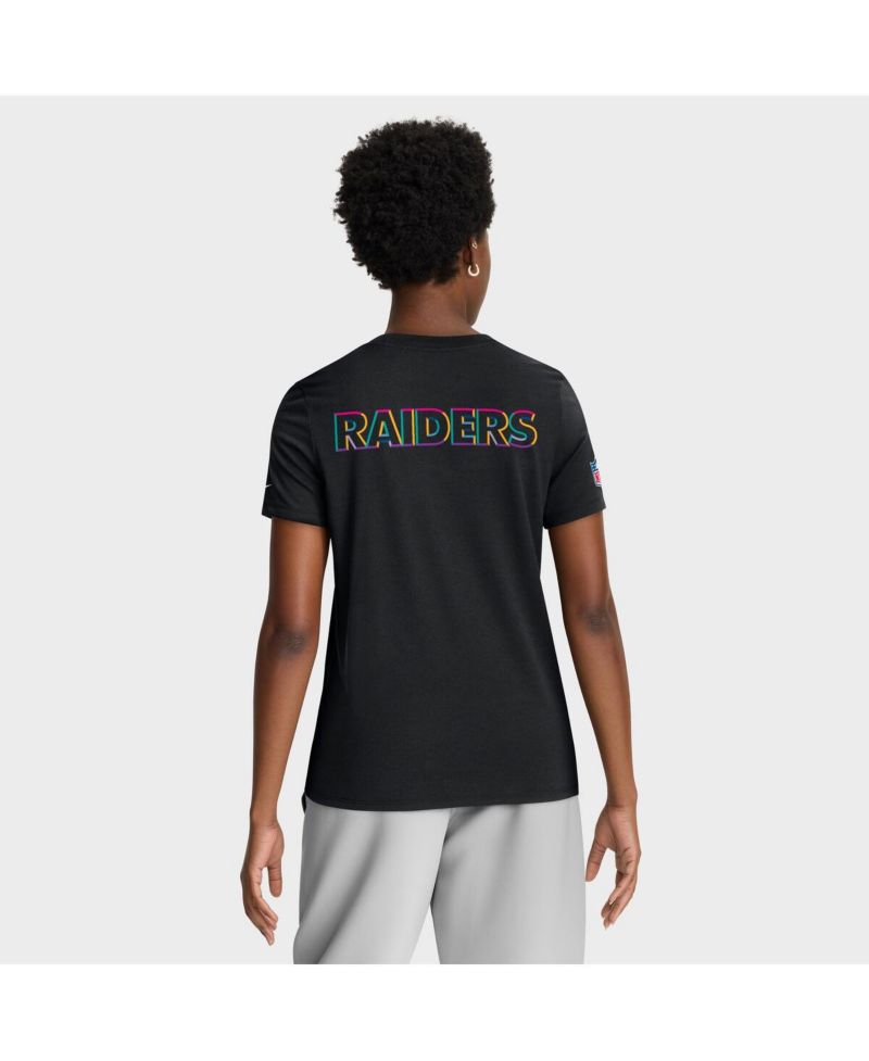 Women's Black Las Vegas Raiders 2025 NFL Crucial Catch Tri-Blend Dri-FIT T-Shirt