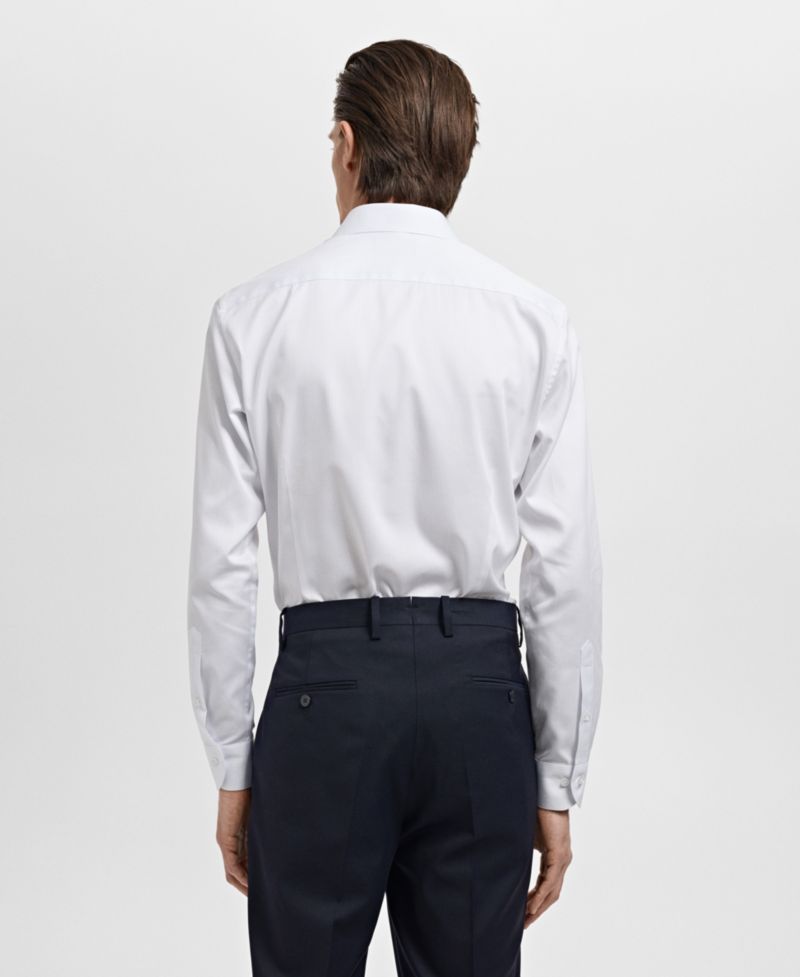 Men's Slim Fit Cotton Striped Dress Shirt