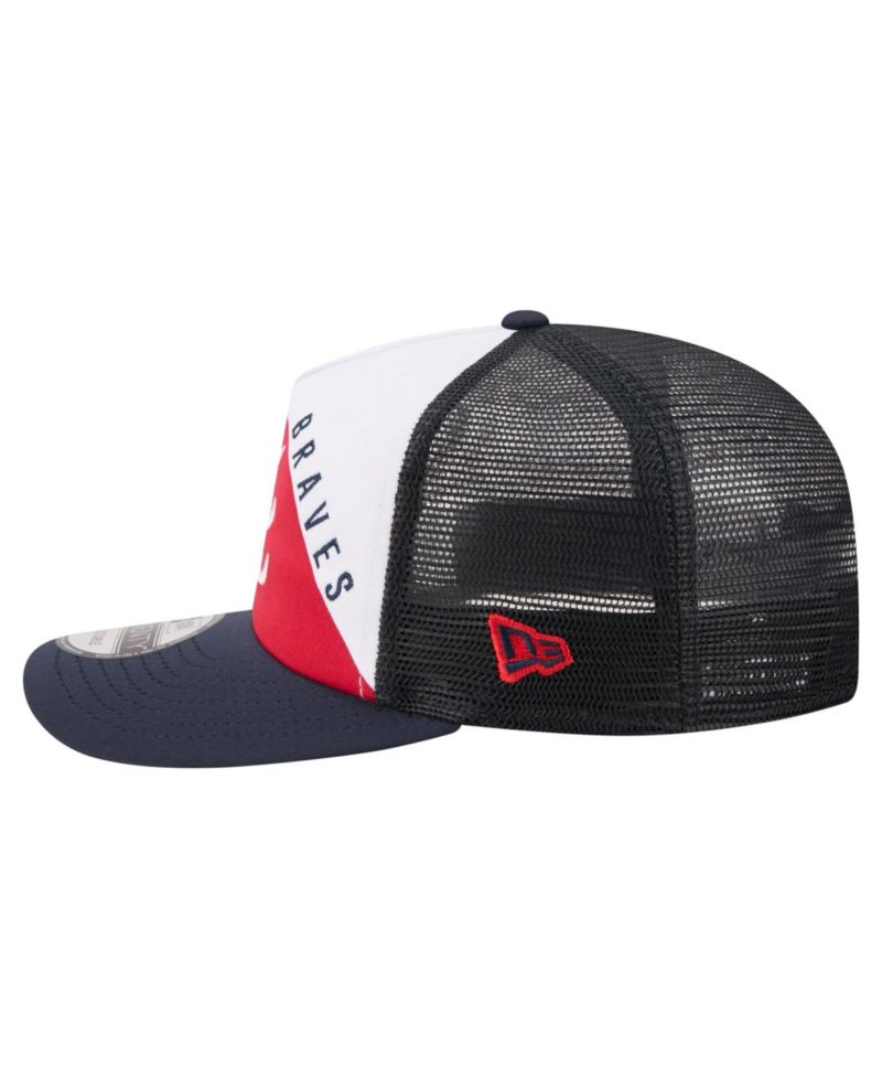 Men's White/Navy Atlanta Braves Retro Cut 19TWENTY Adjustable Trucker Hat