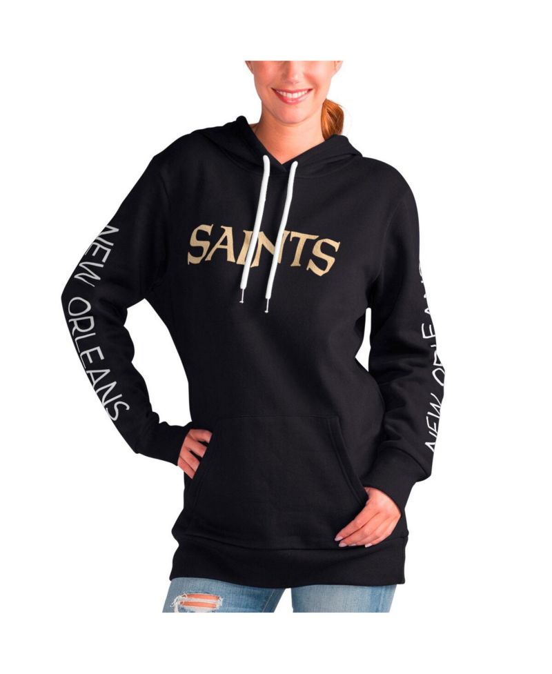 Women's Black New Orleans Saints Extra Inning Pullover Hoodie