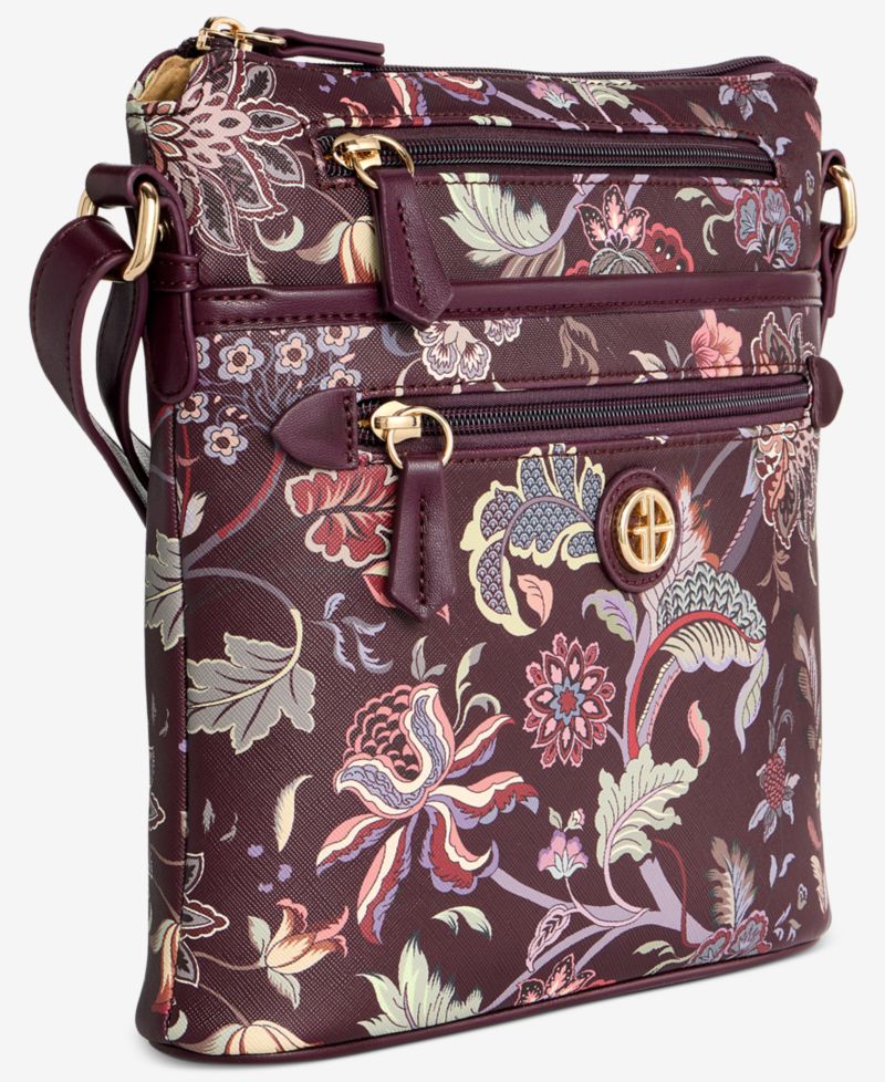 Dark Floral North South Crossbody Bag