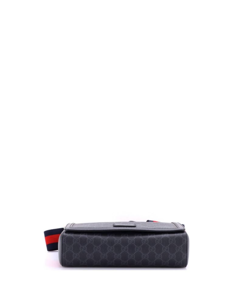 Small Web Strap Flap Messenger Bag GG Coated Canvas