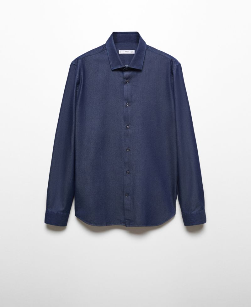 Men's Regular-Fit Cotton Chambray Shirt