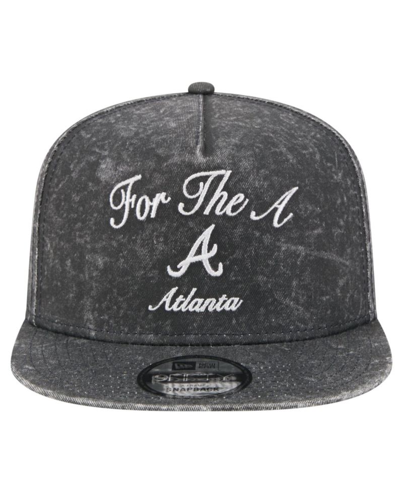 Men's Black Atlanta Braves City Slogan A-Frame 9FIFTY Snapback Hat