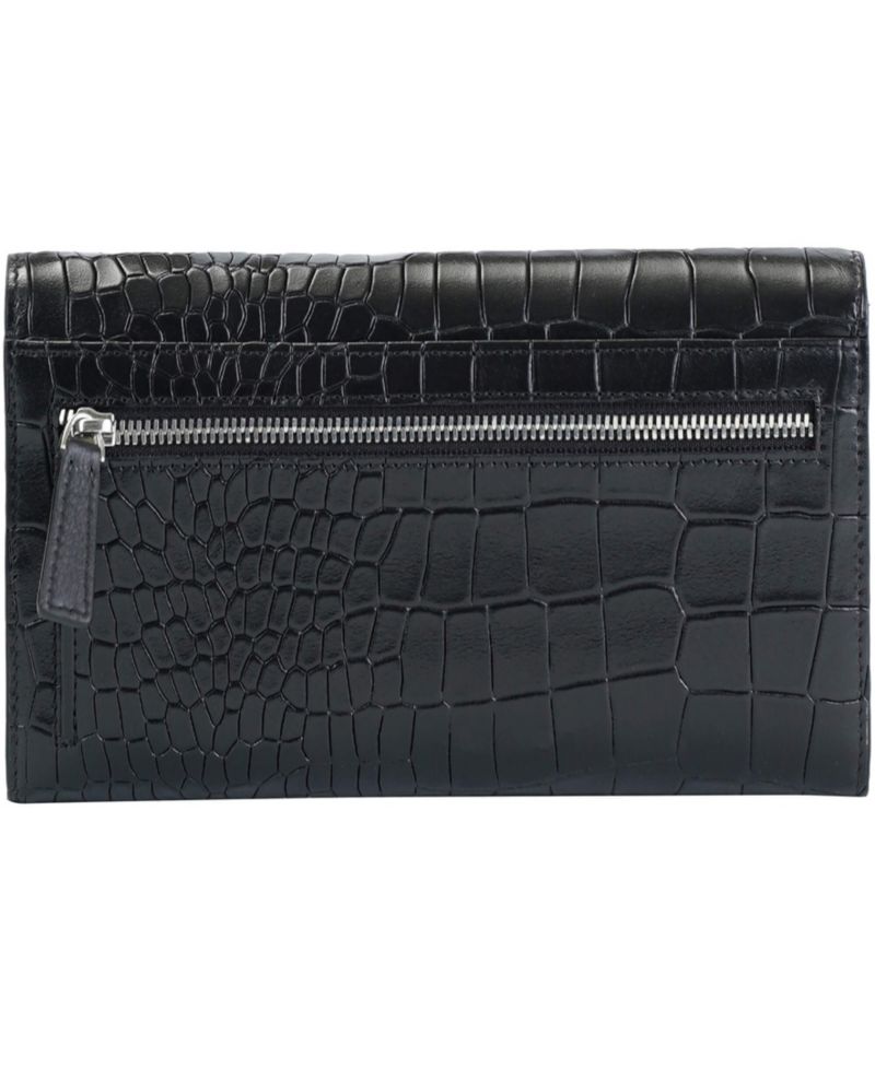 Women's Croco2 RFID Secure Quad Fold Wallet